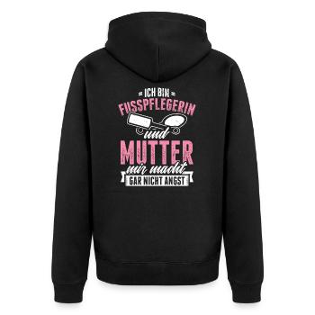 Fusspflegerin Und Mutter Fußpflege Fusspflege - Unisex Premium Bio Zip Hoodie - Schwarz - Hinten - Nico (187cm)