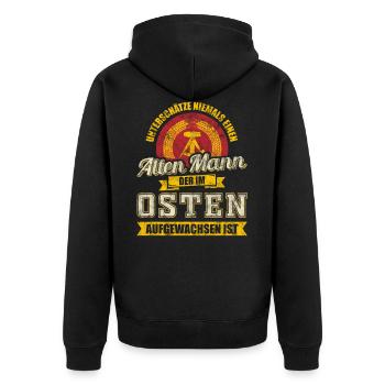 Osten Ossi Mann Männer Geschenk - Unisex Premium Bio Zip Hoodie - Schwarz - Hinten - Nico (187cm)