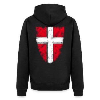 Wien - Unisex Premium Bio Zip Hoodie - Schwarz - Hinten - Nico (187cm)