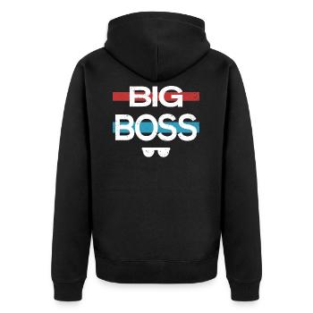 Boss Chef Chefin Vorgesetzter - Unisex Premium Bio Zip Hoodie - Schwarz - Hinten - Nico (187cm)