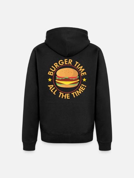 Burger fast food - Unisex Premium Organic Zip Hoodie - black