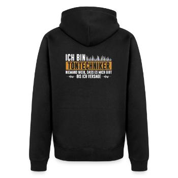 Tontechniker Bis Ich Versage Tontechnik Sound - Unisex Premium Bio Zip Hoodie - Schwarz - Hinten - Nico (187cm)