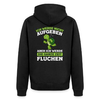 Ich Werde Nicht Aufgeben Läufer Schildkröte Laufen - Unisex Premium Bio Zip Hoodie - Schwarz - Hinten - Nico (187cm)