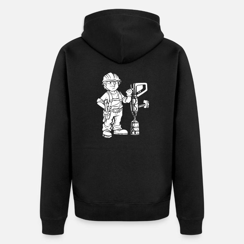 ouvrier du batiment - Veste à capuche bio Premium Unisexe - noir