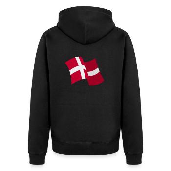 Denmark - Unisex Premium Organic Zip Hoodie - black - Back - Nico (187cm)