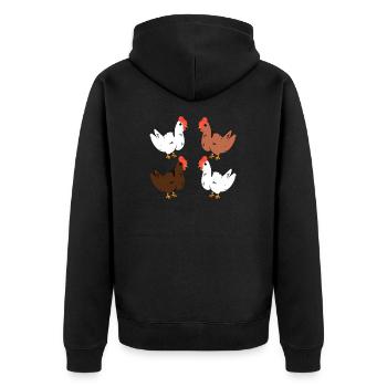 Chicken - Unisex Premium Organic Zip Hoodie - black - Back - Nico (187cm)