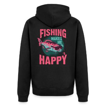 Passe-temps de pêche au poisson - Veste à capuche bio Premium Unisexe - noir - Dos - Nico (187cm)