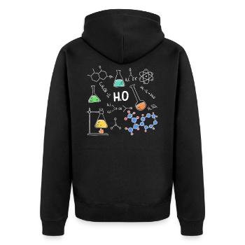Physiker Physik Schüler Lehrer Geschenkidee - Unisex Premium Bio Zip Hoodie - Schwarz - Hinten - Nico (187cm)