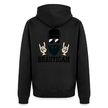 Bräutigam Junggesellenabschied Junggeselle - Unisex Premium Bio Zip Hoodie - Schwarz - Hinten - Nico (187cm)