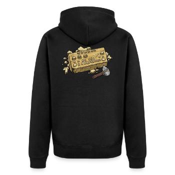 303 Stone Controlled - Unisex Premium Bio Zip Hoodie - Schwarz - Hinten - Nico (187cm)