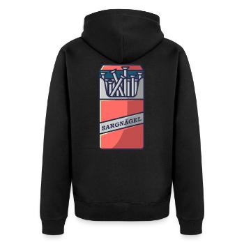 Sargnägel - Unisex Premium Bio Zip Hoodie - Schwarz - Hinten - Nico (187cm)