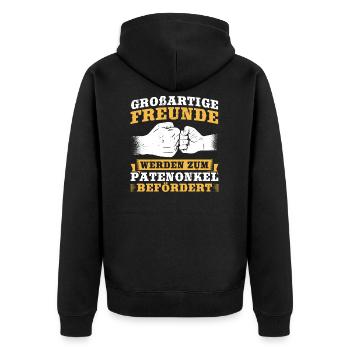 Großartige Freunde Patenonkel Onkel Taufe Pate - Unisex Premium Bio Zip Hoodie - Schwarz - Hinten - Nico (187cm)