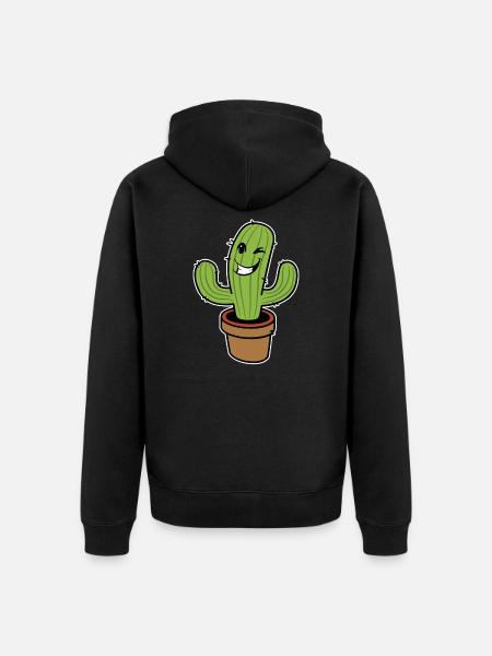 cactus - Unisex Premium Organic Zip Hoodie - black