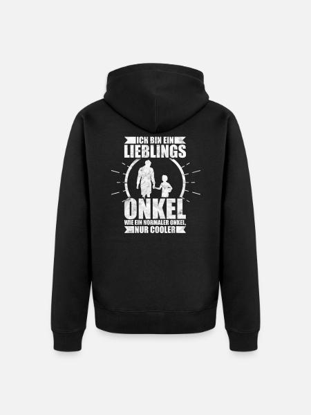 Onkel Nichte Neffe Geschenk - Unisex Premium Bio Zip Hoodie - Schwarz
