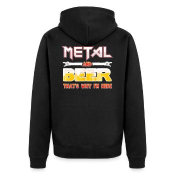 Métal et bière - Veste à capuche bio Premium Unisexe - noir - Dos - Nico (187cm)