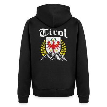 Cadeau de randonnée Tyrol du Sud Tyrol - Veste à capuche bio Premium Unisexe - noir - Dos - Nico (187cm)