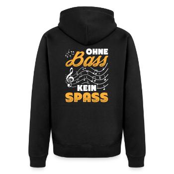 Ohne Bass Kein Spaß Chor Sänger Orchester - Unisex Premium Bio Zip Hoodie - Schwarz - Hinten - Nico (187cm)
