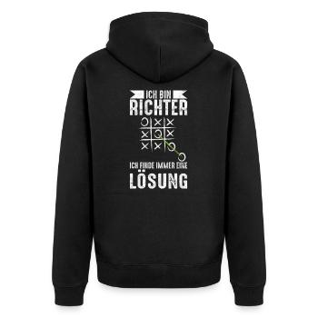 Richter Recht Urteil Amt Geschenk - Unisex Premium Bio Zip Hoodie - Schwarz - Hinten - Nico (187cm)