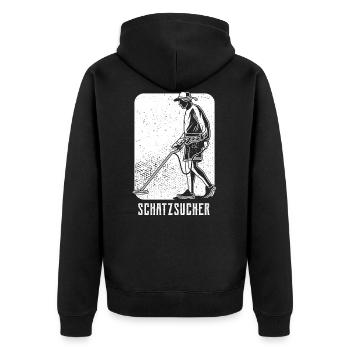 Schatzsucher, sondeln metalldetektor geschenk - Unisex Premium Bio Zip Hoodie - Schwarz - Hinten - Nico (187cm)