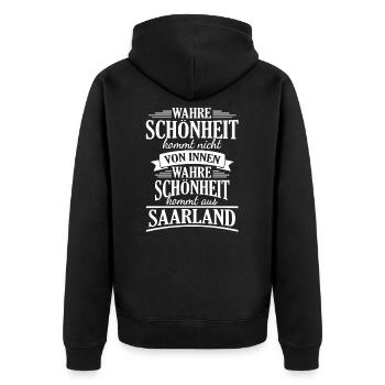 La vraie beauté vient de la Sarre Sarre - Veste à capuche bio Premium Unisexe - noir - Dos - Nico (187cm)