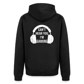 Gamer Gamer Video Games ne peut pas vous entendre, je suis en train de jouer - Veste à capuche bio Premium Unisexe - noir - Dos - Nico (187cm)
