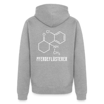 Pferdeflüsterer, ketamin keta drogen ballern - Unisex Premium Bio Zip Hoodie - Grau meliert - Hinten - Nico (187cm)