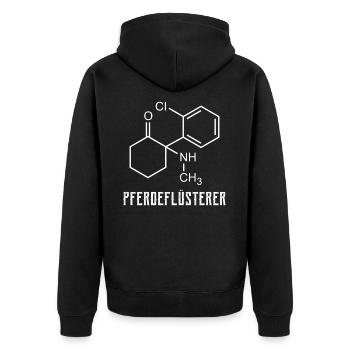Pferdeflüsterer, ketamin keta drogen ballern - Unisex Premium Bio Zip Hoodie - Schwarz - Hinten - Nico (187cm)