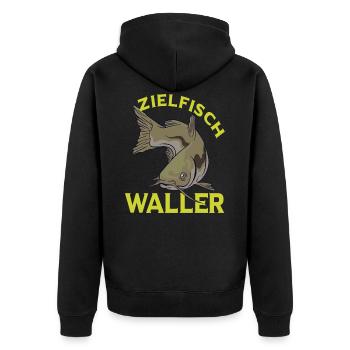 Waller silure pêcheur pêcheur cadeau anniversaire - Veste à capuche bio Premium Unisexe - noir - Dos - Nico (187cm)
