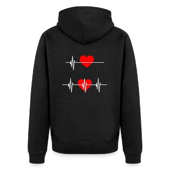 Krankenpflegerin - Unisex Premium Bio Zip Hoodie - Schwarz - Hinten - Nico (187cm)