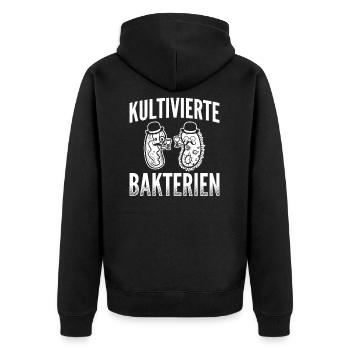 Biologie Geschenkidee Biologe - Unisex Premium Bio Zip Hoodie - Schwarz - Hinten - Nico (187cm)