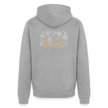 Chimie - Veste à capuche bio Premium Unisexe - gris chiné - Dos - Nico (187cm)