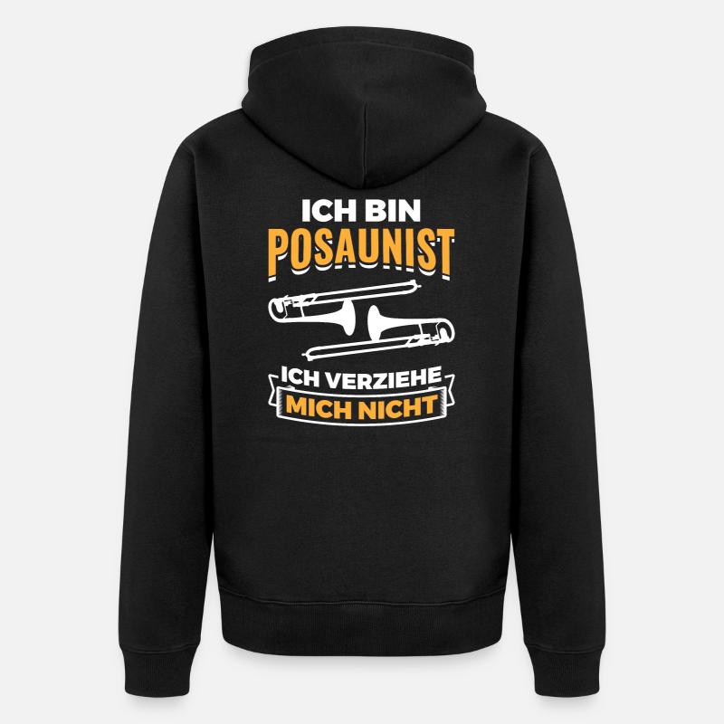 Posaune Geschenkidee - Unisex Premium Bio Zip Hoodie - Schwarz