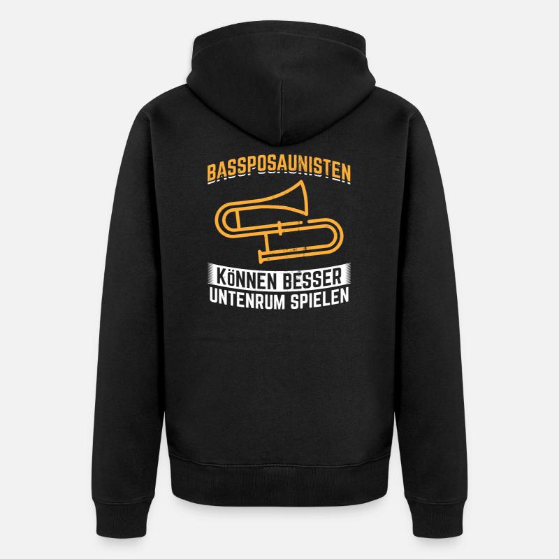 Geschenkidee Posaune Orchester - Unisex Premium Bio Zip Hoodie - Schwarz