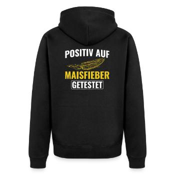 Landwirtschaft Mais Bauer - Unisex Premium Bio Zip Hoodie - Schwarz - Hinten - Nico (187cm)
