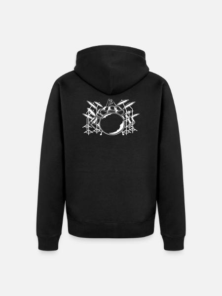 Drums - Unisex Premium Organic Zip Hoodie - black