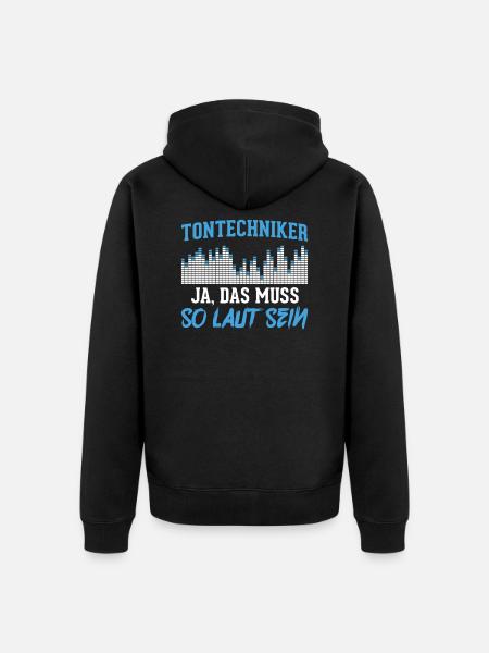 Tontechniker Tontechnik - Unisex Premium Bio Zip Hoodie - Schwarz
