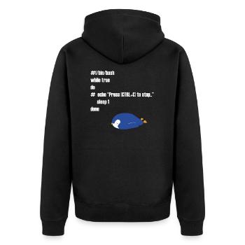 Funny Linux programmer computer scientist gift - Unisex Premium Organic Zip Hoodie - black - Back - Nico (187cm)