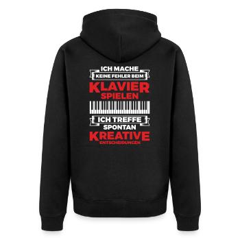 Pianist Piano Klavier - Unisex Premium Bio Zip Hoodie - Schwarz - Hinten - Nico (187cm)
