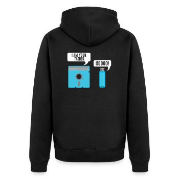 Funny programmer & nerd quote - Unisex Premium Organic Zip Hoodie - black - Back - Nico (187cm)