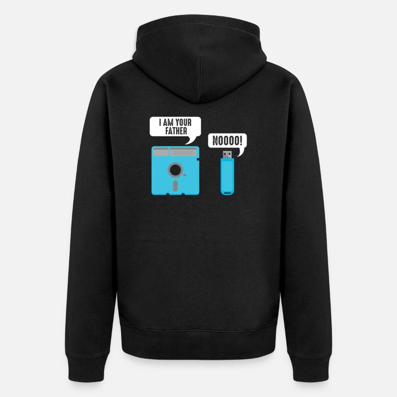 Funny programmer & nerd quote - Unisex Premium Organic Zip Hoodie - black