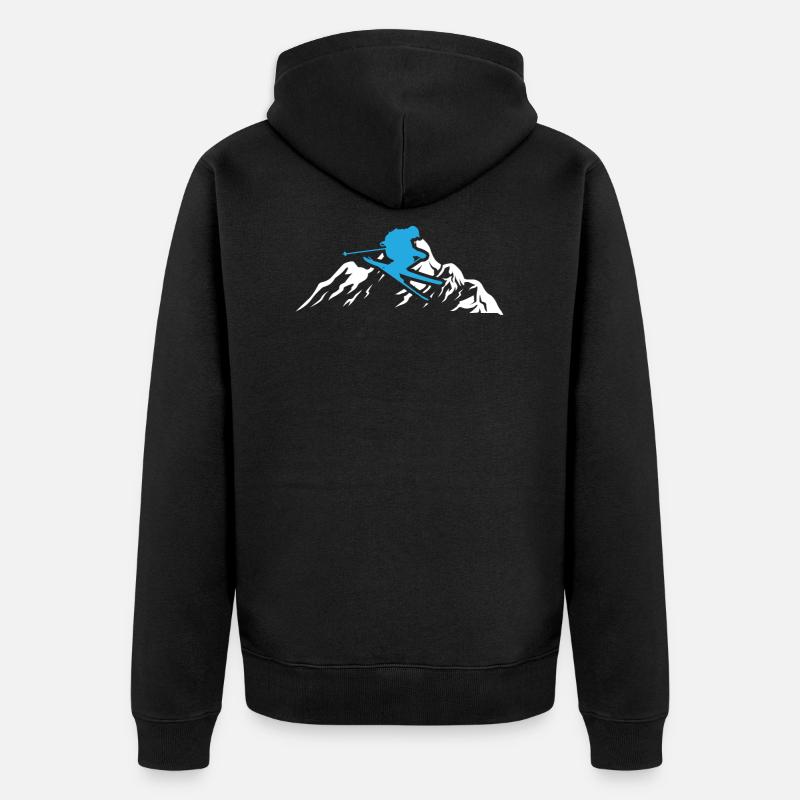 Ski - Unisex Premium Bio Zip Hoodie - Schwarz