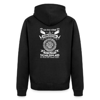 Schildmaid - Unisex Premium Bio Zip Hoodie - Schwarz - Hinten - Nico (187cm)