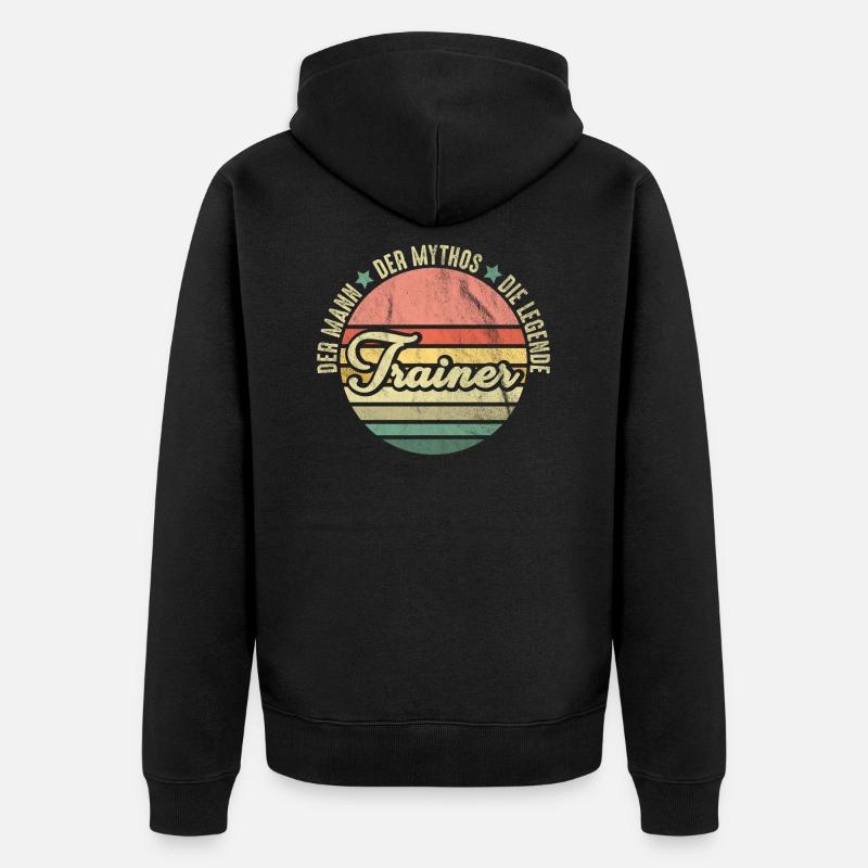 Trainer - Unisex Premium Bio Zip Hoodie - Schwarz