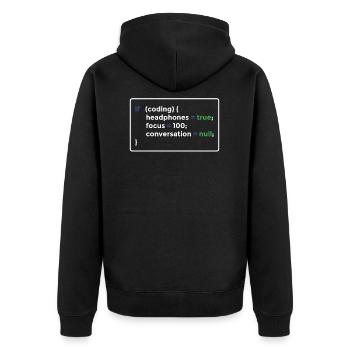 Programmer programming - Unisex Premium Organic Zip Hoodie - black - Back - Nico (187cm)