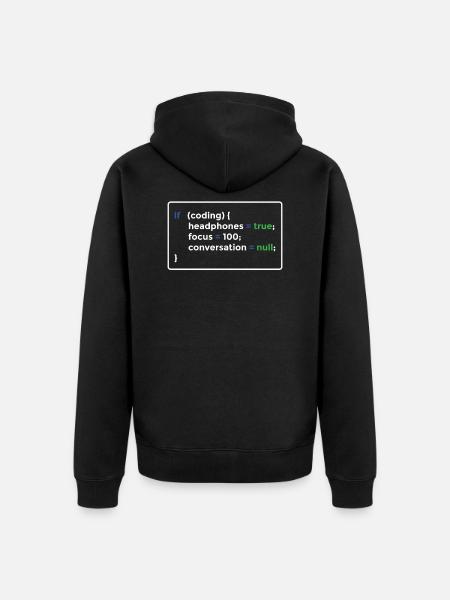 Programmer programming - Unisex Premium Organic Zip Hoodie - black