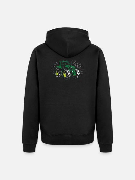tractor - Unisex Premium Organic Zip Hoodie - black