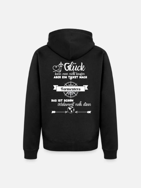 Formentera Glueck - Unisex Premium Bio Zip Hoodie - Schwarz