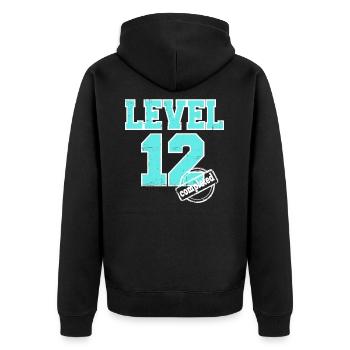 Level 12 completed 12th Birthday Born 2013 - Unisex Premium Organic Zip Hoodie - black - Back - Nico (187cm)