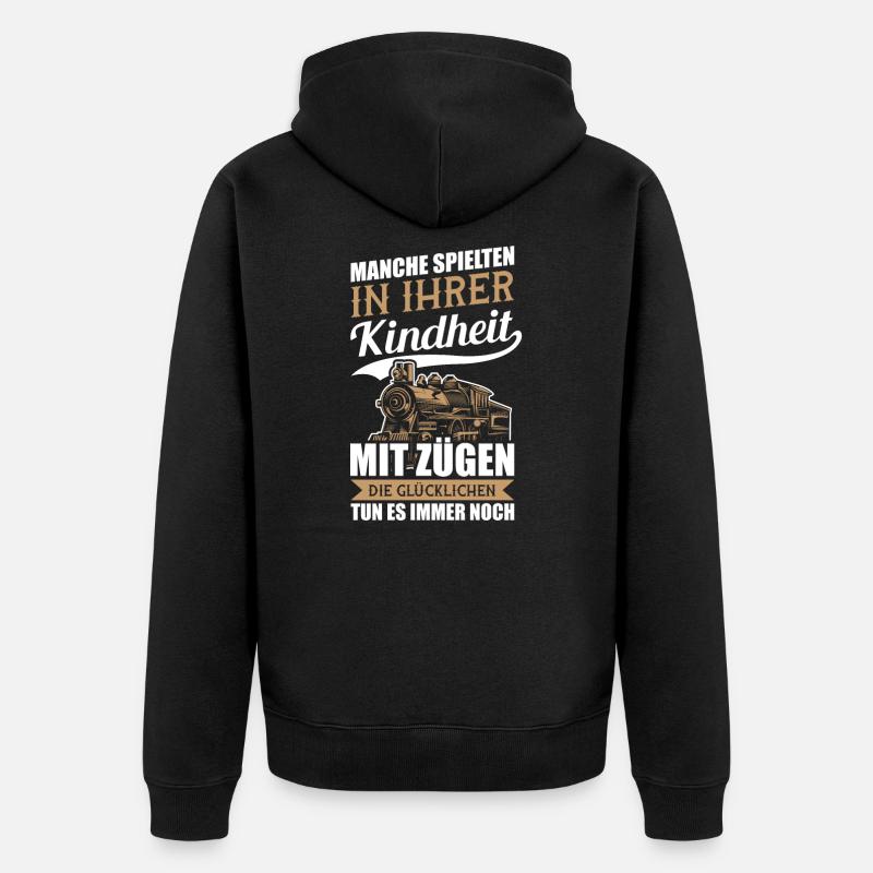 Eisenbahner Modellbauer Modellbau Geschenk - Unisex Premium Bio Zip Hoodie - Schwarz