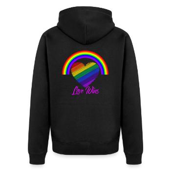 Pride Pride Pride, Designs des Monats - Unisex Premium Bio Zip Hoodie - Schwarz - Hinten - Nico (187cm)